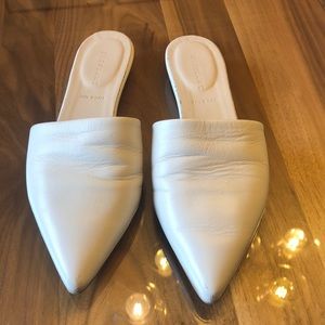 Cream leather mules. Size 8.5. Lightly used